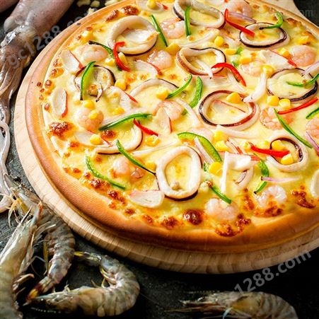 鑫美臣7寸海鲜披萨 商用加热即食 微波烤箱烘焙速食半成品