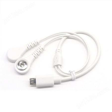 Micro USB 转4.0电极母扣线定制 Micro USB 转4.0电极母扣一拖二 按摩保健面膜线 颈椎按摩仪导线