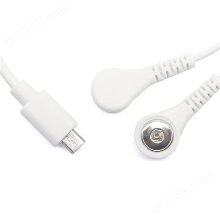 定制 Micro USB 转4.0电极母扣一拖二 按摩保健面膜线 颈椎按摩仪导线