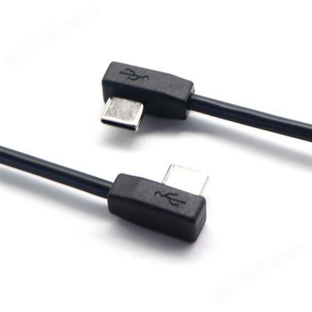 定制TYPE C双弯头PD快充线 USB C-C数据线 移动电源短线 加湿器充电线