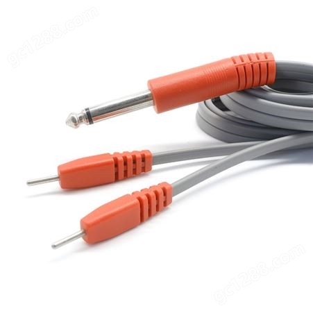 专业定制 6.35音频头对2.0电极针1拖2 插针线 电极贴片连接