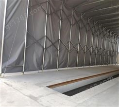 施工推拉棚 防雨活动伸缩 推拉雨棚 水泥路面折叠式防雨棚 移动式