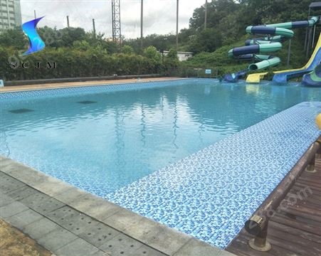 旧池泳池胶膜替换 抗氯升级pvc防水胶膜 融科泳池防水