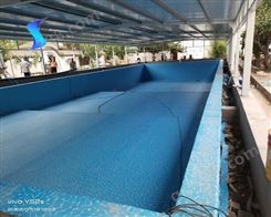 旧池泳池胶膜替换 抗氯升级pvc防水胶膜 融科泳池防水