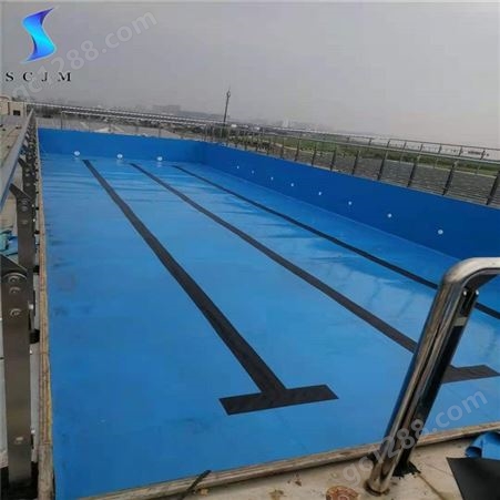 企业单位内部游泳池防水材料 仿水波纹图案泳池胶膜 融科