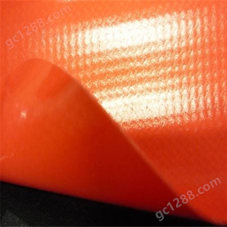 PVC夹网布 红色0.75mm防水充气面料 气体船用料