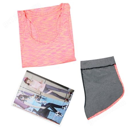 星加坊瑜伽服套装女修身显瘦健身服跑步运动服N-1701黑粉紫五件套