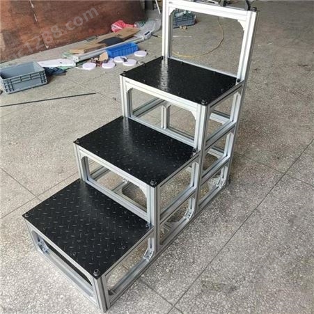 工业车间铝型材组合式楼梯踏梯定制移动方便