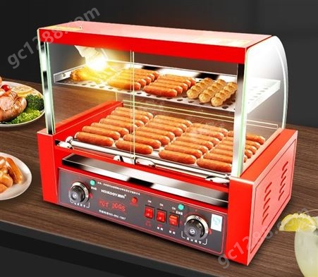 QX116烤肠机智能控温 商用全自动台式热狗机摆摊餐厅酒店