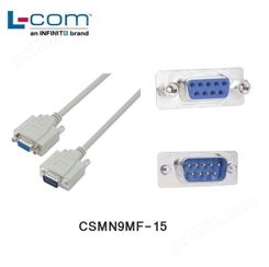L-COM CSMN9MF-15 优良型模制D-Sub 线缆 DB9 公头 / DB9 母头