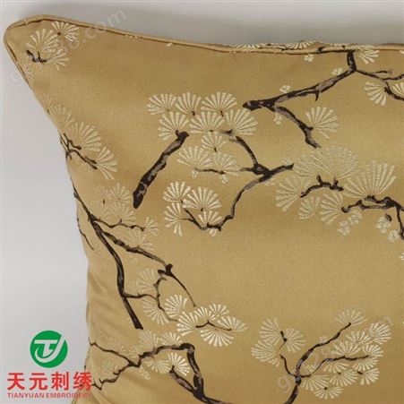 新中式刺绣靠垫中国风古典靠背客厅腰枕含芯简约沙发抱枕